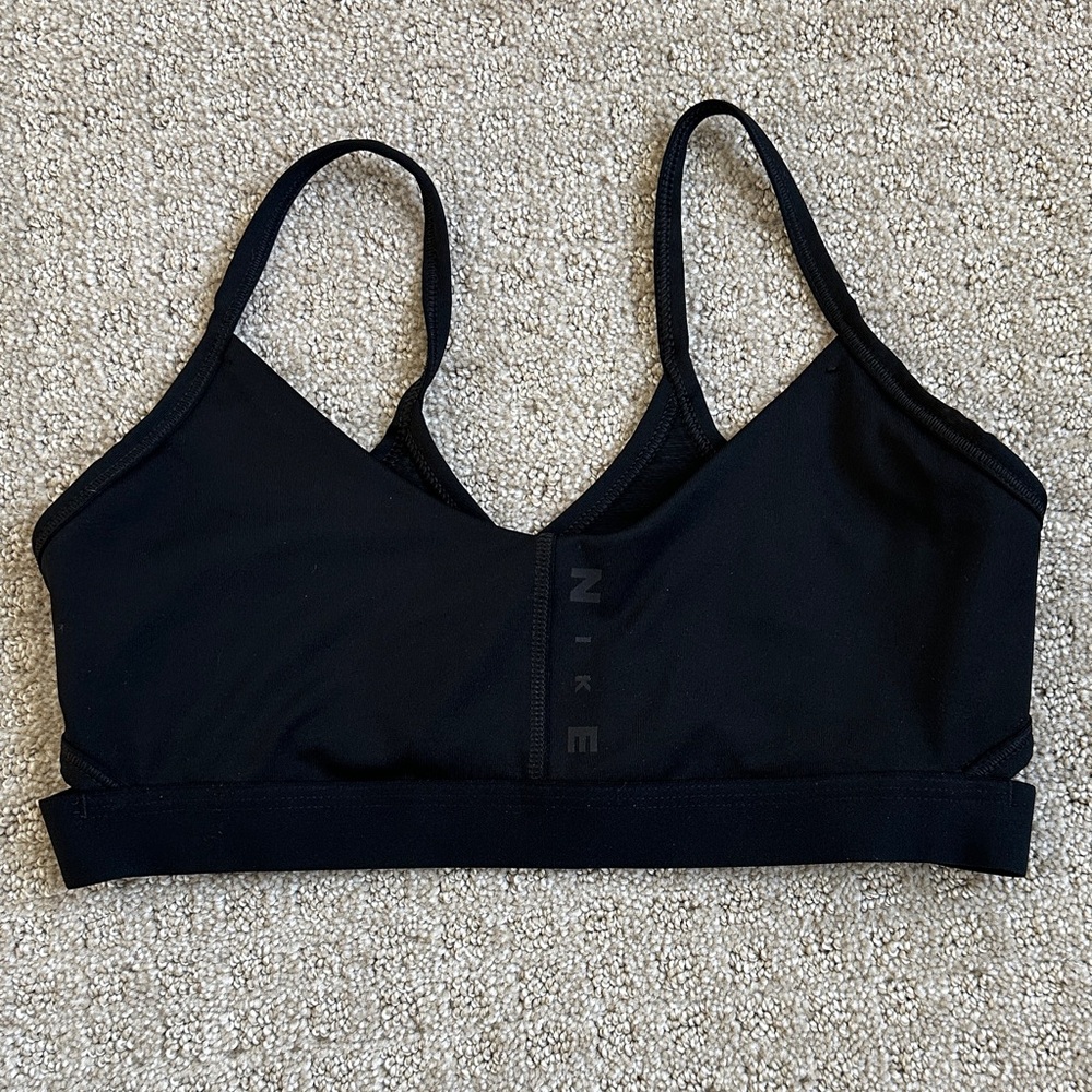 Nike Women's Black Sports Bra with Logo
